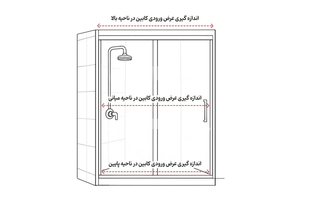 اندازه گیری محل کابین دوش شیشه ای